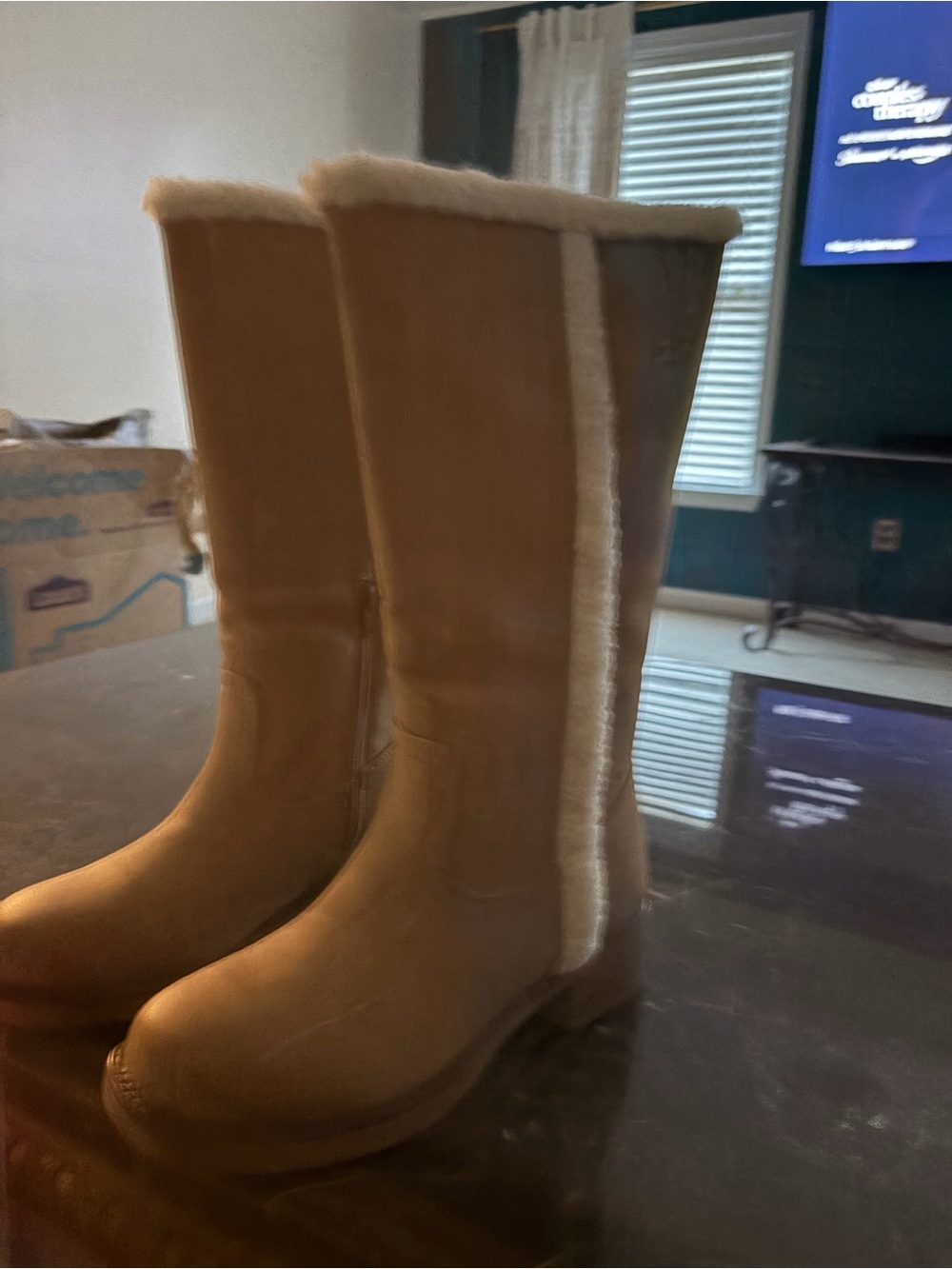 Fashion Nova Tall Chestnut Brown Shearling-Lined Winter Boots